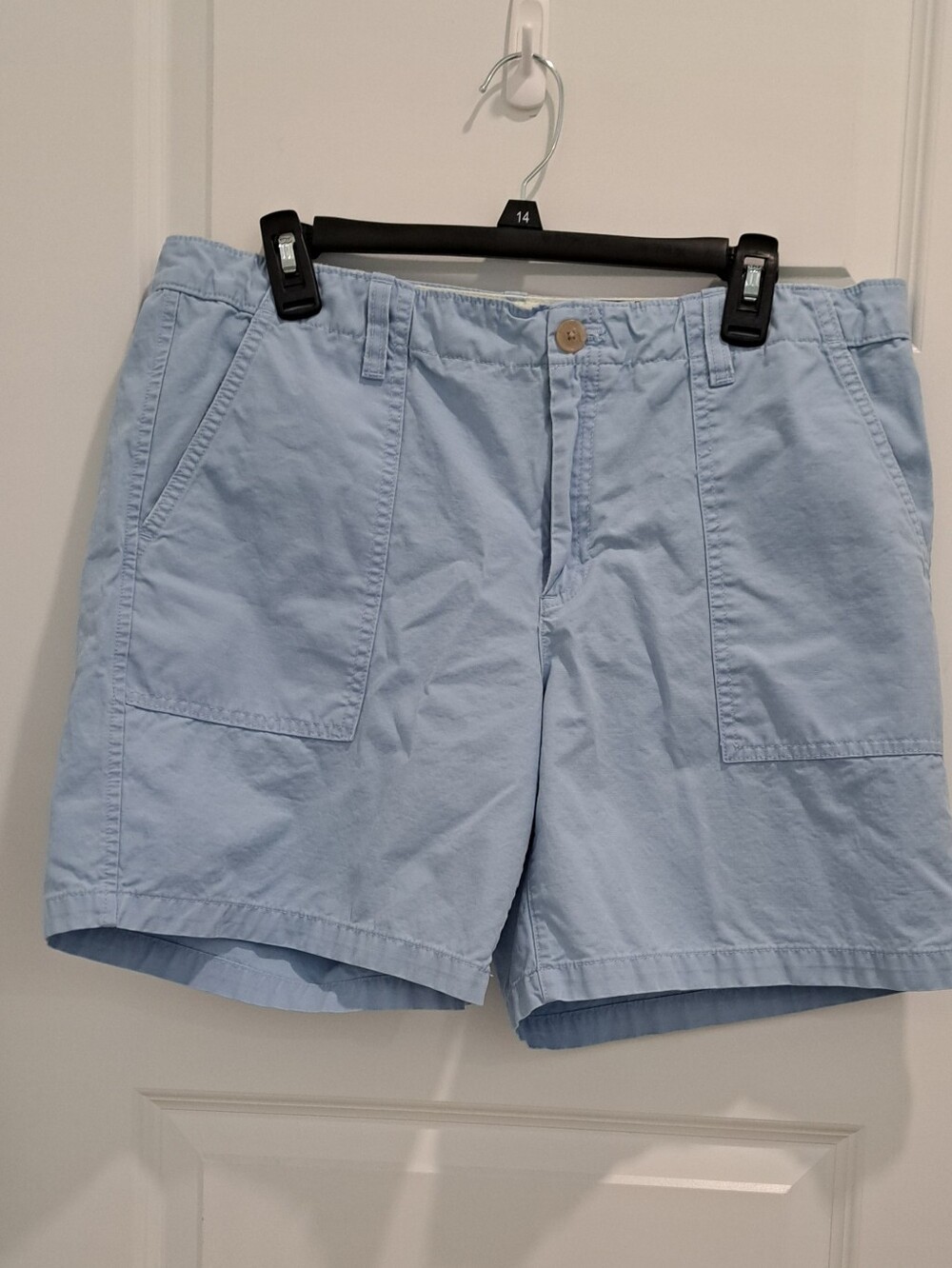 Light Blue Womens Casual Cotton Shorts